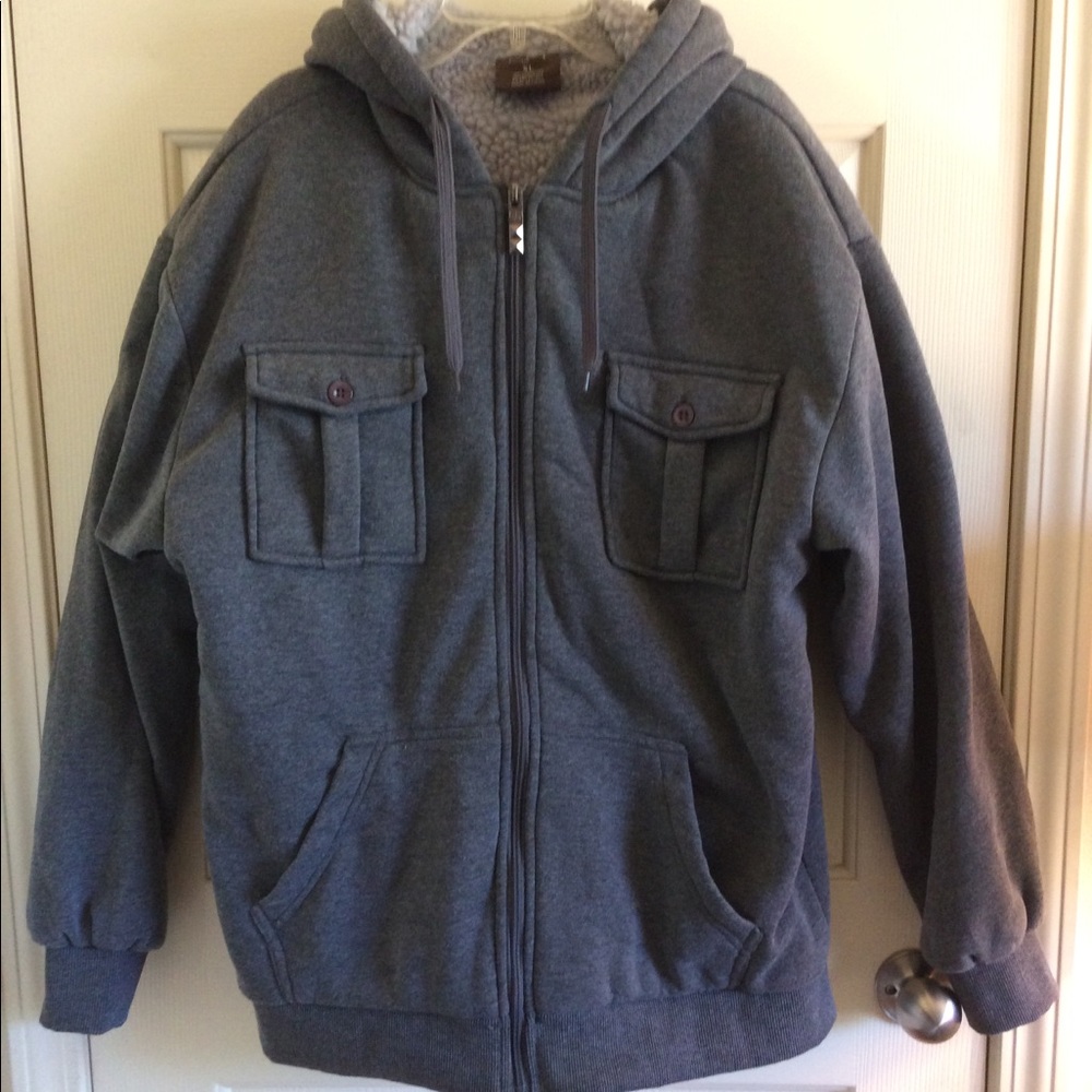 Fleece Lined Hooded Zip Up Jacket
